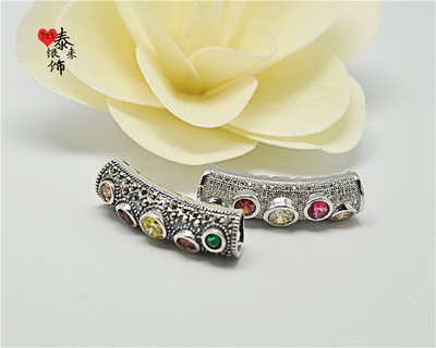 厂家直销新款S925纯银微镶DIY配件——探索时尚串珠彩色管子的艺术魅力